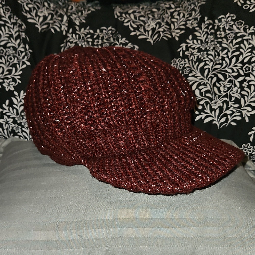 Burgundy Knit Hat